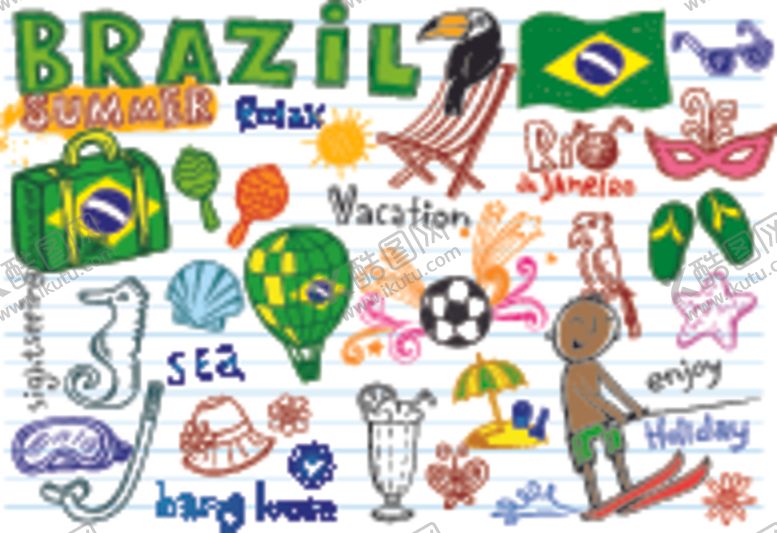 编号：95928009261851197054【酷图网】源文件下载-手绘风格巴西元素