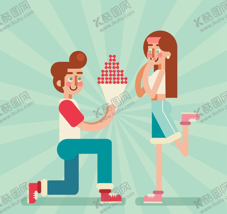 编号：69301301252148512576【酷图网】源文件下载-求婚情侣矢量