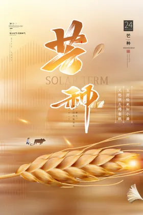 芒种海报展架杂志稻穗