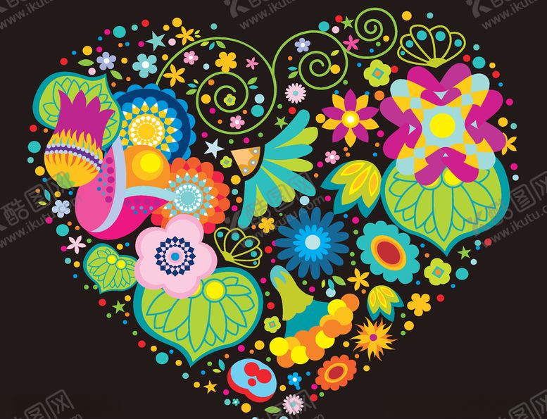 编号：65598809141652566721【酷图网】源文件下载-碎花爱心