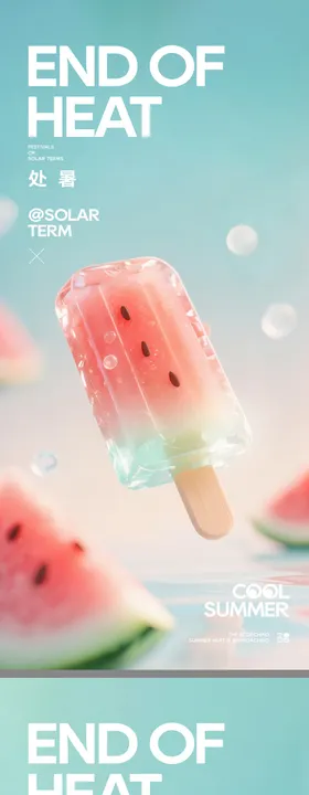 处暑C4D宣传海报