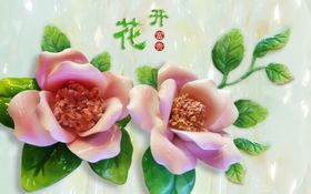 花卉浮雕背景墙