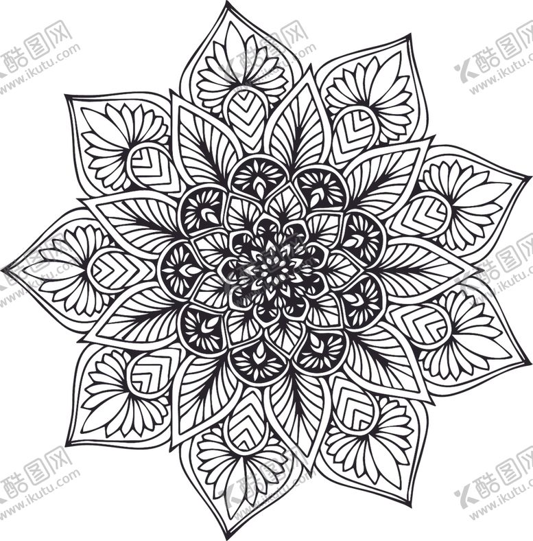 编号：32782710121005235841【酷图网】源文件下载-曼陀罗花纹
