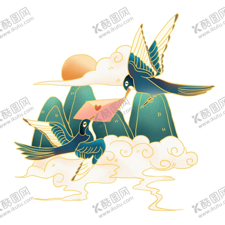 编号：94406804251401161587【酷图网】源文件下载-国潮手绘喜鹊