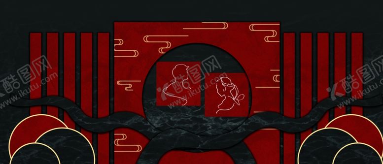 编号：62897206181707231387【酷图网】源文件下载-红黑色婚礼图片