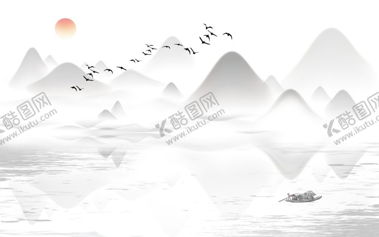 编号：28726109270722234511【酷图网】源文件下载-新中式水墨山水背景