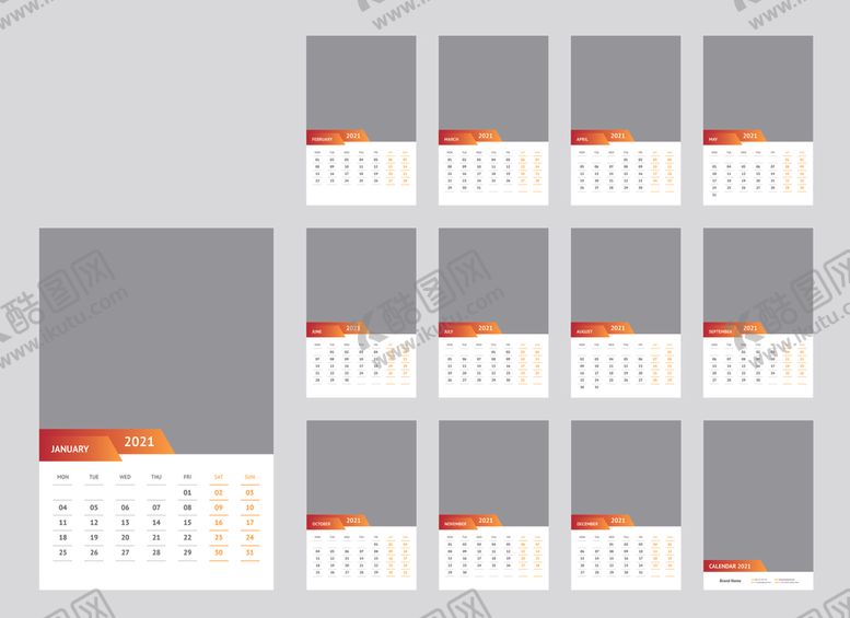 编号：49526610110804445289【酷图网】源文件下载-2021年日历