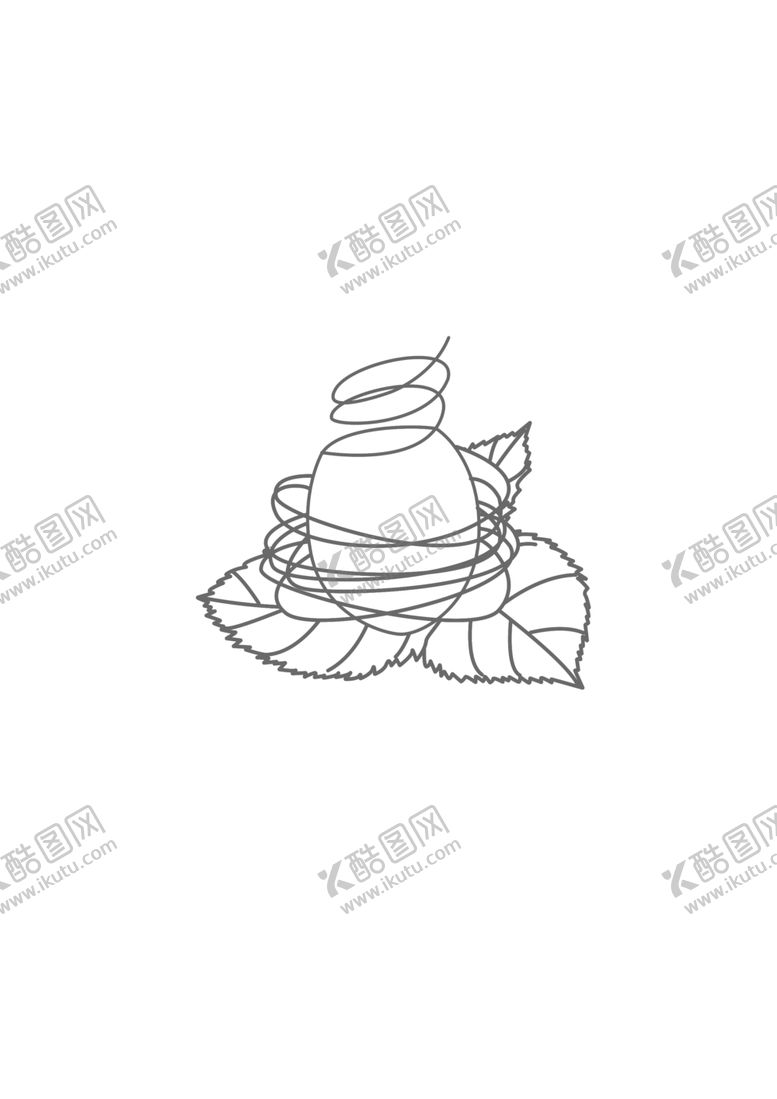 编号：66441805142332374534【酷图网】源文件下载-手绘线条桑叶蚕茧