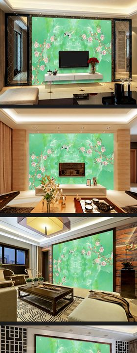 电视背景墙浮雕极简家具客厅效果图