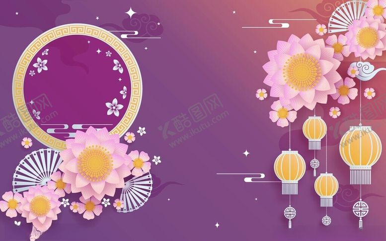 编号：80114909250415576695【酷图网】源文件下载-梦幻花卉灯笼装饰图案