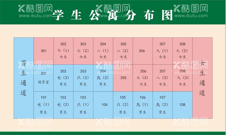 编号：40894811141834339664【酷图网】源文件下载-学生公寓公布图