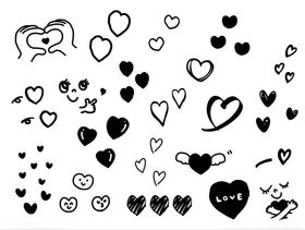 可爱手绘爱心表情图案集