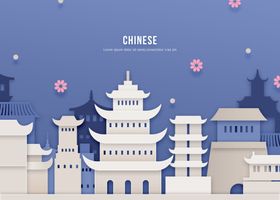 城市建筑插画