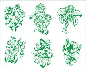 矢量水果果实各种鲜花