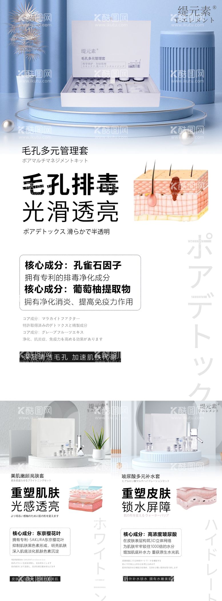 编号：57442511180103142349【酷图网】源文件下载-护肤品核心成分海报