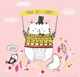 卡通猫宠物动漫人物漫画