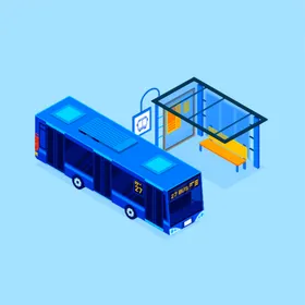 公交车共通工具站城市通巴士