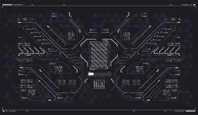 黑色赛博朋克图标科技线条素材