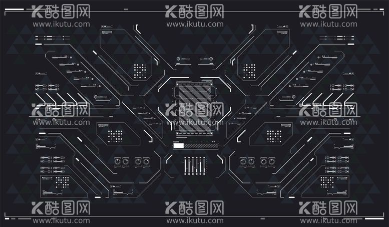 编号：45921009221735262473【酷图网】源文件下载-黑色赛博朋克图标科技线条素材