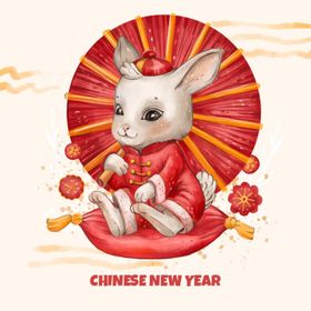 2023兔年中国风节日灯笼元宵节