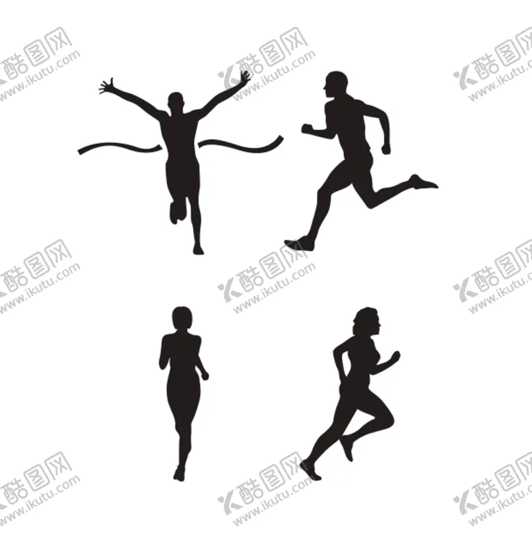 编号：56700711042024113287【酷图网】源文件下载-跑步运动人物剪影