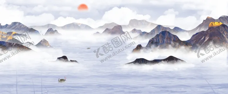 编号：15553502130110505138【酷图网】源文件下载-水墨山水画