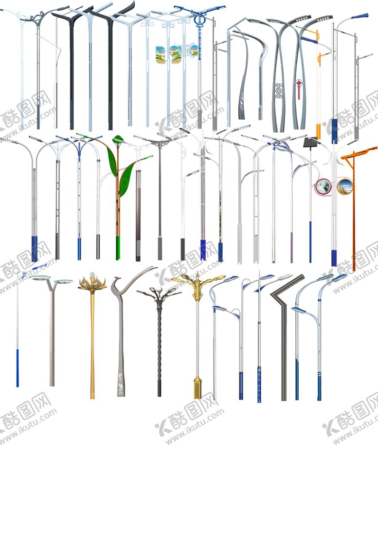 编号：52883609230219146421【酷图网】源文件下载-灯杆选型道路路灯路灯选型