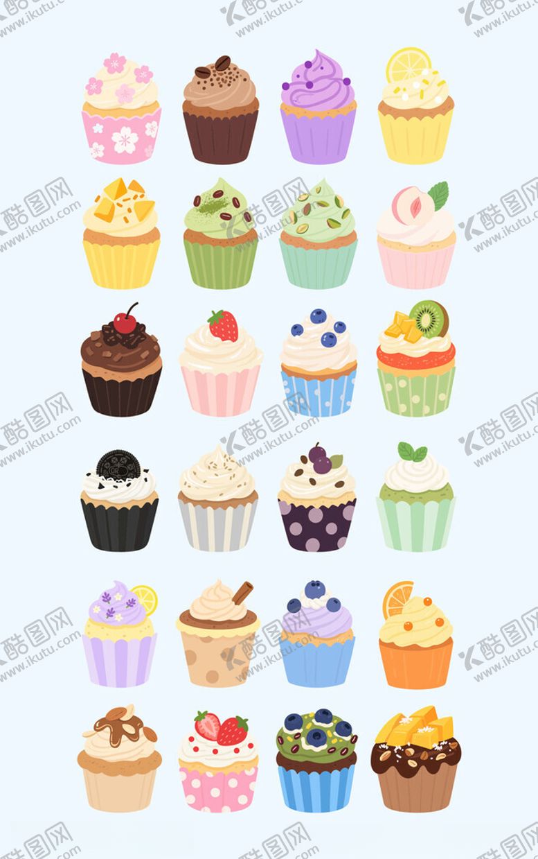 编号：44502910021031363052【酷图网】源文件下载-矢量纸杯蛋糕