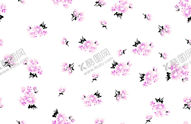 编号：92592811061025366054【酷图网】源文件下载-小碎花黑白花单色花