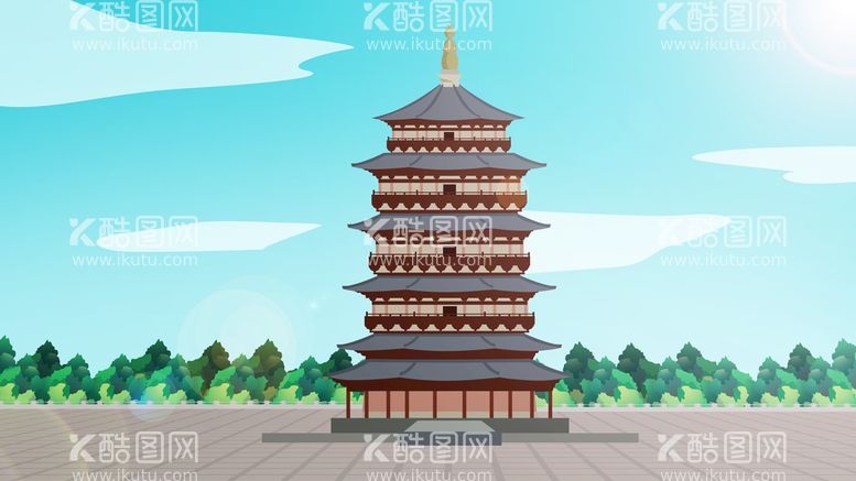 编号：87360109271523447589【酷图网】源文件下载-中国风建筑插画