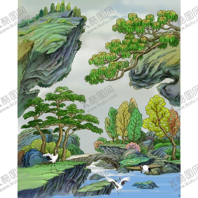 编号：34886112090536023849【酷图网】源文件下载-仙鹤