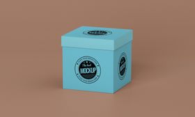 包装盒样机礼品子标志模板VI智能贴图