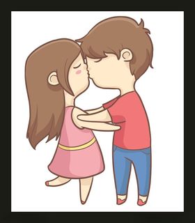 手绘情侣恋人爱男女卡通