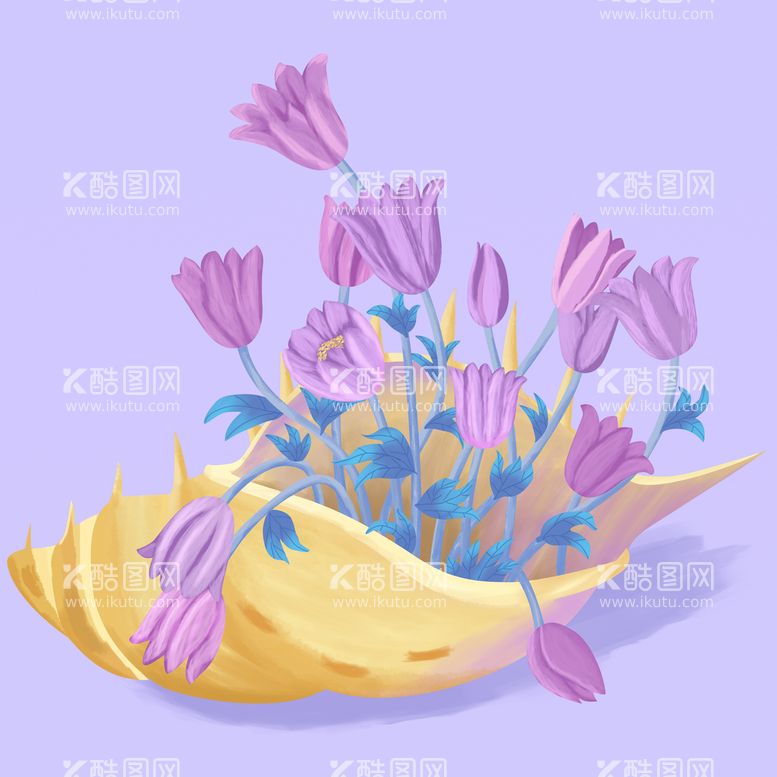 编号：48935109291740169076【酷图网】源文件下载-植物插画郁金香