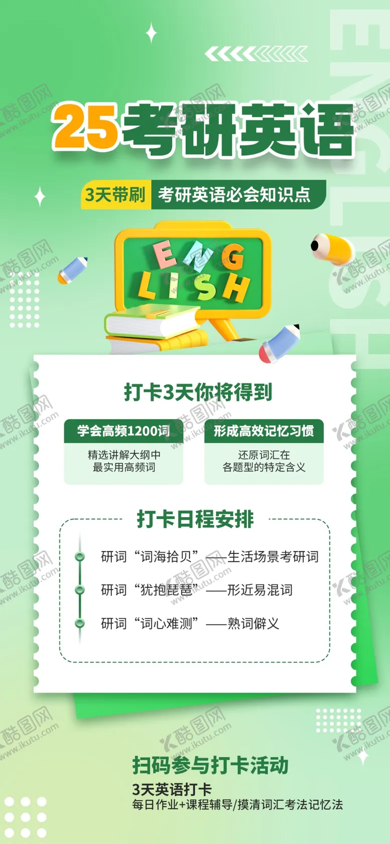 编号：36254402182001577780【酷图网】源文件下载-考研英语海报