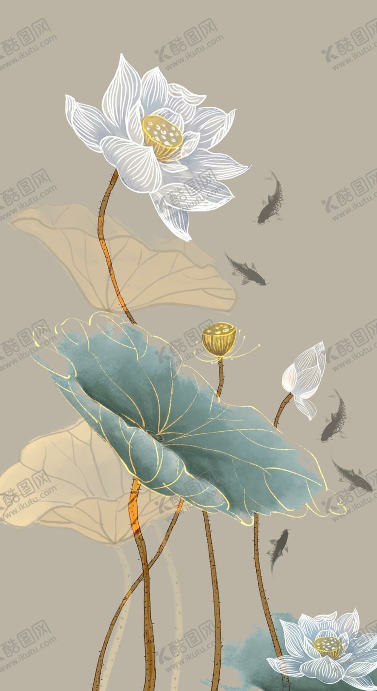 编号：13514302222358101358【酷图网】源文件下载-水墨荷花
