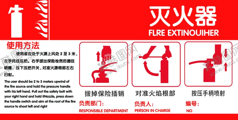 编号：61164011011540341771【酷图网】源文件下载-灭火器使用方法
