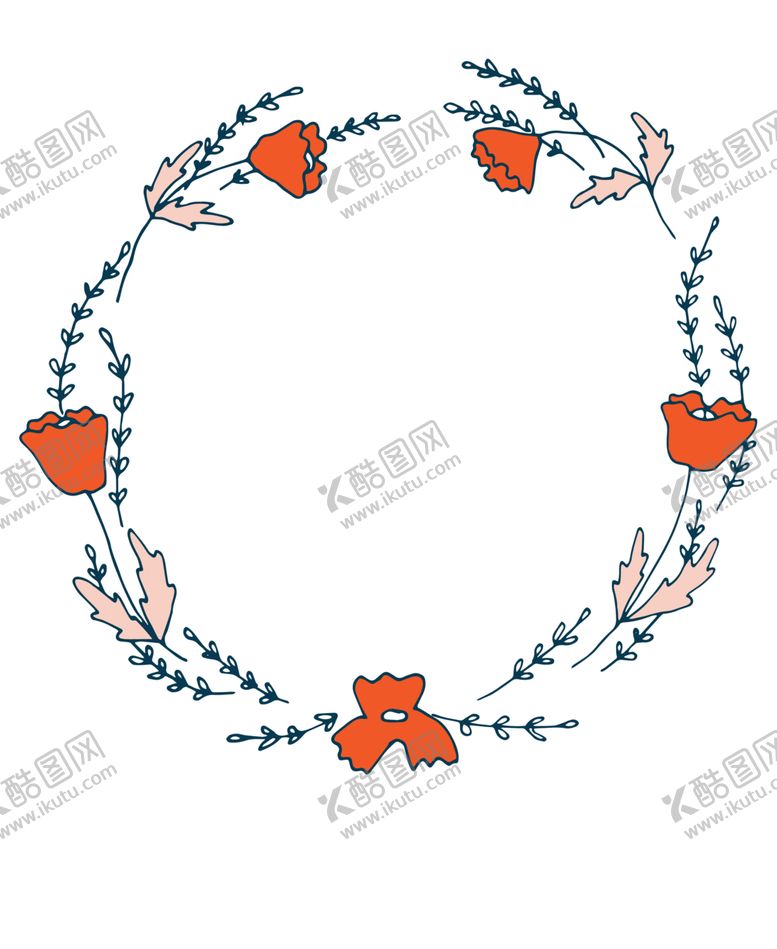 编号：10764310012001549896【酷图网】源文件下载-手绘花环边框
