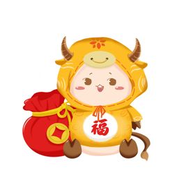 卡通牛形象喜庆春节萌2021年2021年