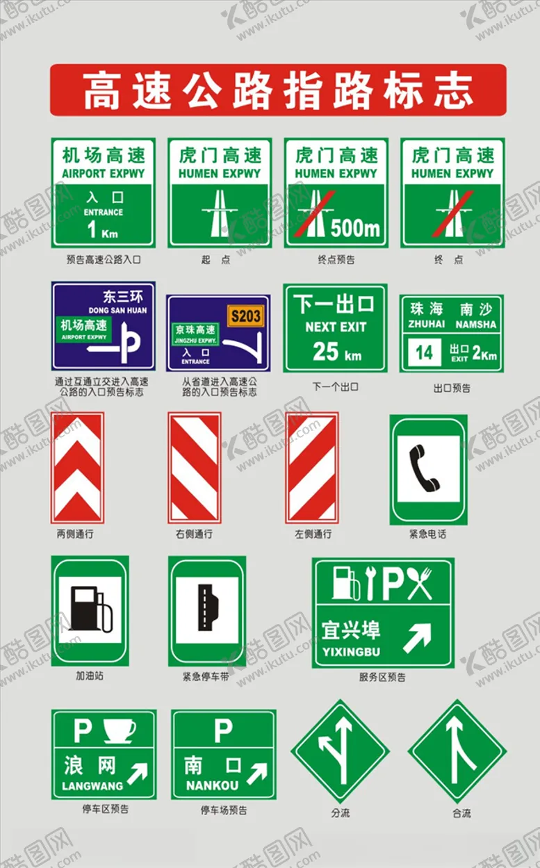 编号：83912004171500385493【酷图网】源文件下载-高速公路指路标志