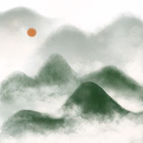 中国风素材山水复古素材中