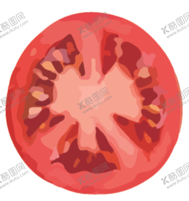编号：58622710270116485810【酷图网】源文件下载-番茄西红柿水果蔬菜切片矢量图
