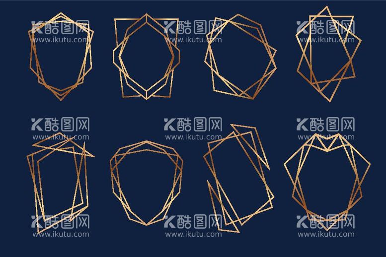 编号：33117711251338185653【酷图网】源文件下载-金色几何图形边框