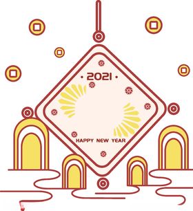 春节元素装饰灯笼中国结福