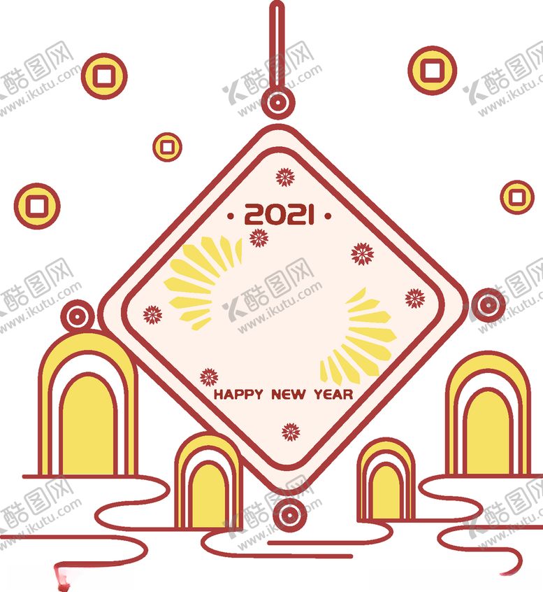 编号：15701410300913417075【酷图网】源文件下载-春节元素装饰灯笼中国结福