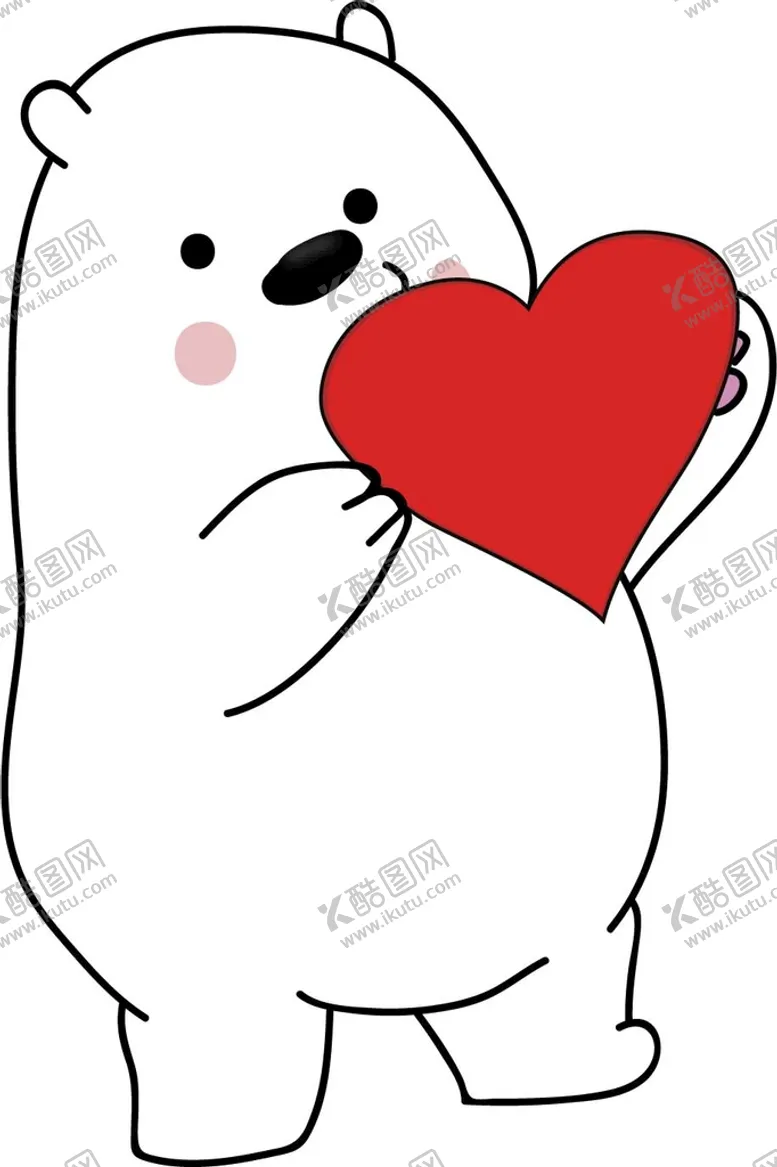 编号：78206309141336266239【酷图网】源文件下载-白熊线条熊红色