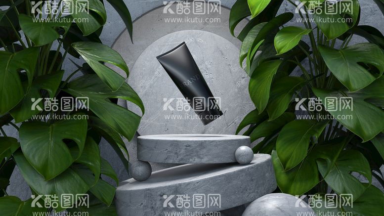 编号：98065110022248152469【酷图网】源文件下载-电商自然植物石块产品展示