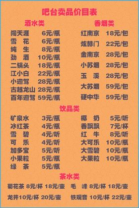价目表