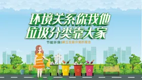 垃圾分类图片环保展板社区保护环境