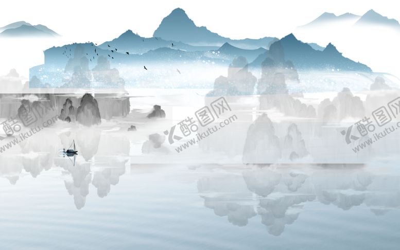 编号：54954609250426508282【酷图网】源文件下载-新中式山水画图片